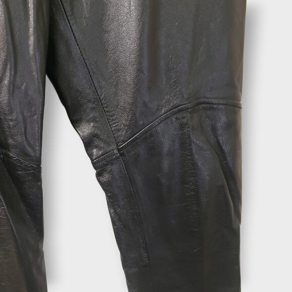 Vtg Maxima Wilsons Leather Black Rider Pants Sz 6 Bikercore Motorcycle Rock - Picture 4 of 16